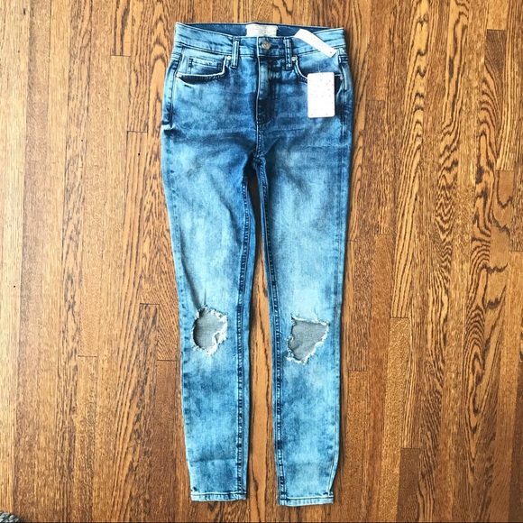 Free People Denim - NWT Free People Busted Knee Highrise Skinny Jeans